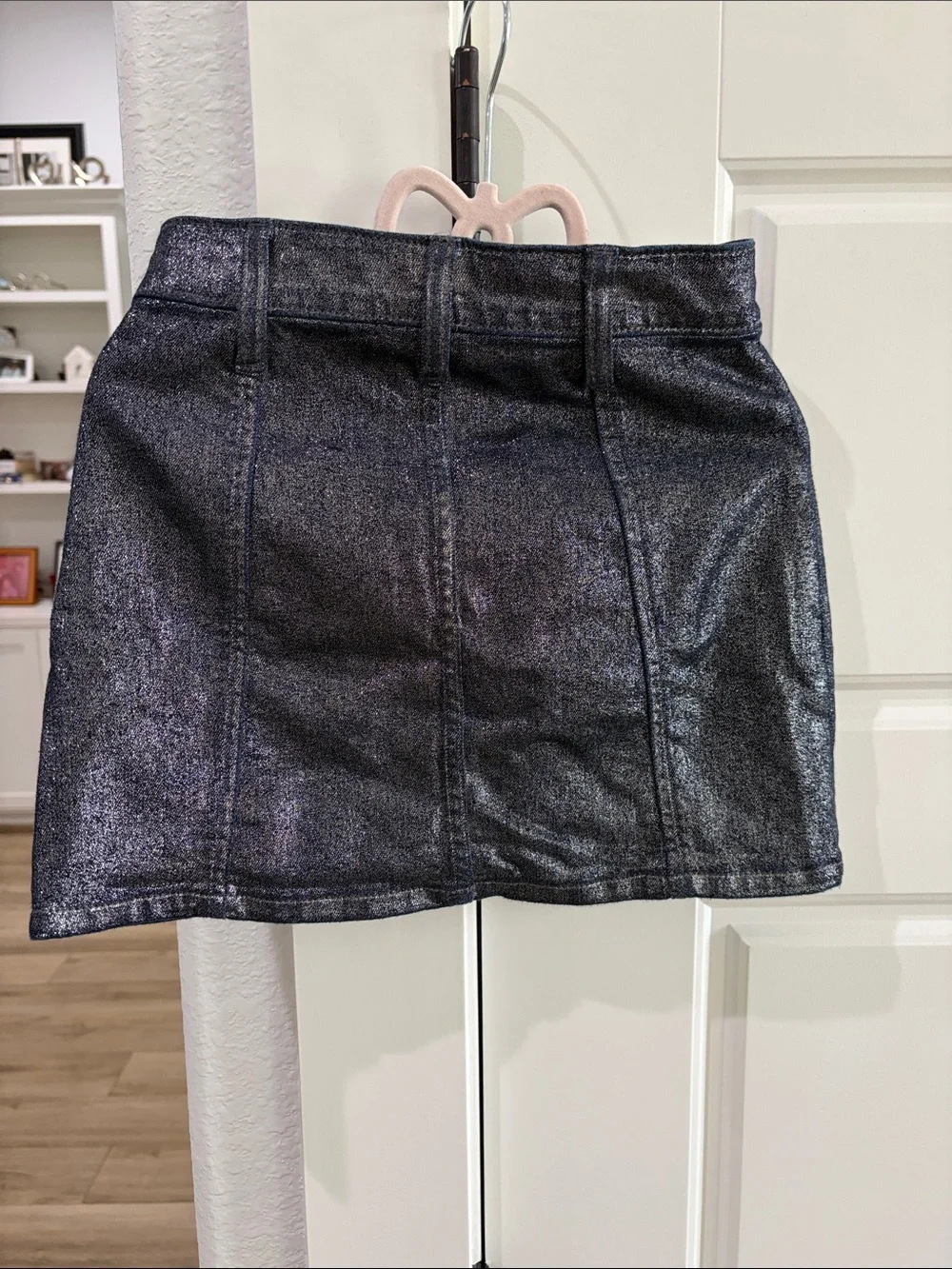 GAP girl’s Sz6 Shimmery Navy Cargo Pocket Mini Skirt